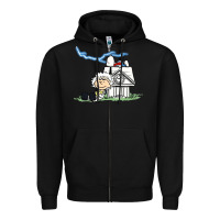 Black back to the peanuts Zipper Hoodie - linhVisuals