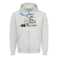 Dove Grey back to the peanuts Zipper Hoodie - linhVisuals