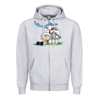 Heather Grey back to the peanuts Zipper Hoodie - linhVisuals