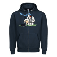 Navy back to the peanuts Zipper Hoodie - linhVisuals