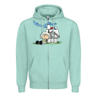 Seafoam back to the peanuts Zipper Hoodie - linhVisuals