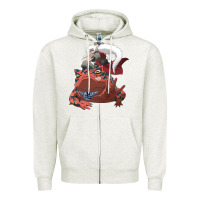 Oatmeal Heather jiraiya gamabunta Zipper Hoodie - linhVisuals