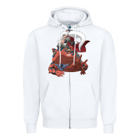 White jiraiya gamabunta Zipper Hoodie - linhVisuals