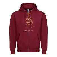 Burgundy eldenring Zipper Hoodie - linhVisuals
