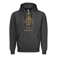 Charcoal Heather eldenring Zipper Hoodie - linhVisuals