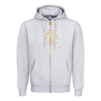 Heather Grey eldenring Zipper Hoodie - linhVisuals
