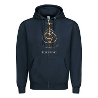 Navy eldenring Zipper Hoodie - linhVisuals