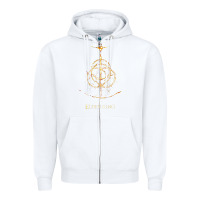 White eldenring Zipper Hoodie - linhVisuals