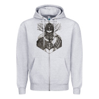 Heather Grey eldenring Zipper Hoodie - linhVisuals