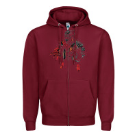 Burgundy eldenring Zipper Hoodie - linhVisuals
