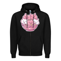 Black kawaii cat ramen   cute gift Zipper Hoodie - linhVisuals