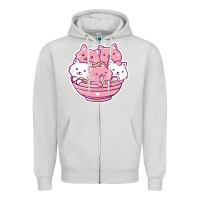 Dove Grey kawaii cat ramen   cute gift Zipper Hoodie - linhVisuals