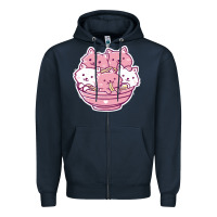 Navy kawaii cat ramen   cute gift Zipper Hoodie - linhVisuals