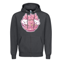 Smoke kawaii cat ramen   cute gift Zipper Hoodie - linhVisuals