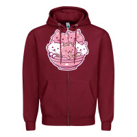 Burgundy kawaii cat ramen   cute gift Zipper Hoodie - linhVisuals
