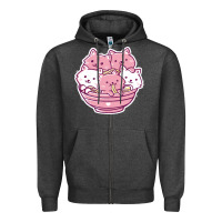 Charcoal Heather kawaii cat ramen   cute gift Zipper Hoodie - linhVisuals