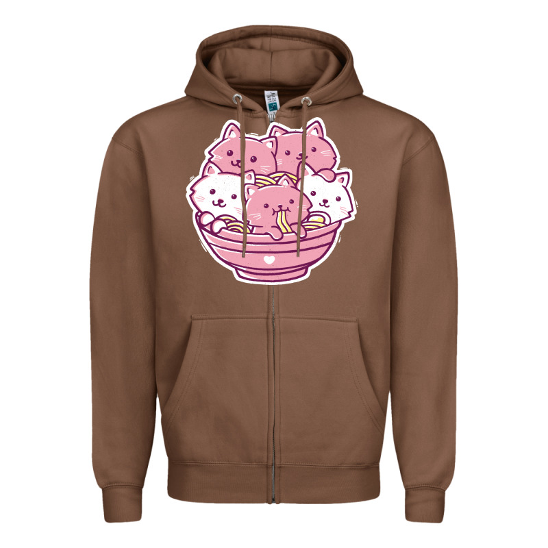 Kawaii Cat Ramen   Cute Gift Zipper Hoodie by linhVisuals | Teevron