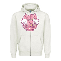 Oatmeal Heather kawaii cat ramen   cute gift Zipper Hoodie - linhVisuals
