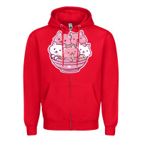 Red kawaii cat ramen   cute gift Zipper Hoodie - linhVisuals