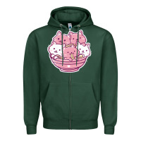 Sports Green kawaii cat ramen   cute gift Zipper Hoodie - linhVisuals