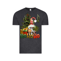 Vintage Black Ho Ho Ho Christmas Gnome Vintage Tee - BundleAndBundleShop