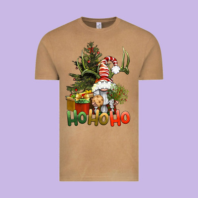 Ho Ho Ho Christmas Gnome Vintage Tee Designed By Bundleandbundleshop