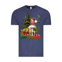 Vintage Denim Ho Ho Ho Christmas Gnome Vintage Tee - BundleAndBundleShop