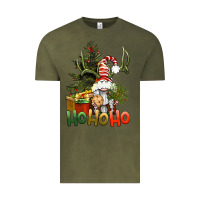 Vintage Olive Ho Ho Ho Christmas Gnome Vintage Tee - BundleAndBundleShop