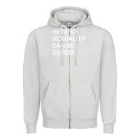 Dove Grey newheterosexuality can be cured Zipper Hoodie - linhVisuals