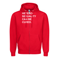 Red newheterosexuality can be cured Zipper Hoodie - linhVisuals