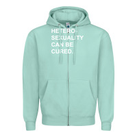Seafoam newheterosexuality can be cured Zipper Hoodie - linhVisuals