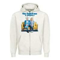 Oatmeal Heather the good place Zipper Hoodie - linhVisuals