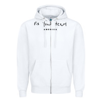 White Fix your heart america Zipper Hoodie - linhVisuals