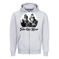 Heather Grey take off hoser Zipper Hoodie - linhVisuals