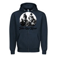 Navy take off hoser Zipper Hoodie - linhVisuals