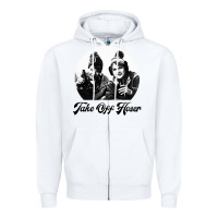 White take off hoser Zipper Hoodie - linhVisuals