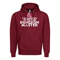 Burgundy I'm sleeping with the dungeon master Zipper Hoodie - linhVisuals