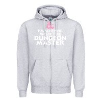 Heather Grey I'm sleeping with the dungeon master Zipper Hoodie - linhVisuals