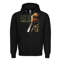 Black Charlie Wilson Zipper Hoodie - linhVisuals