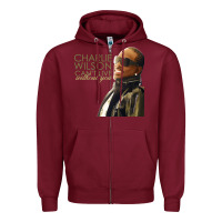 Burgundy Charlie Wilson Zipper Hoodie - linhVisuals