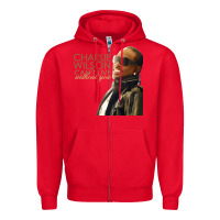 Red Charlie Wilson Zipper Hoodie - linhVisuals