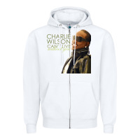 White Charlie Wilson Zipper Hoodie - linhVisuals