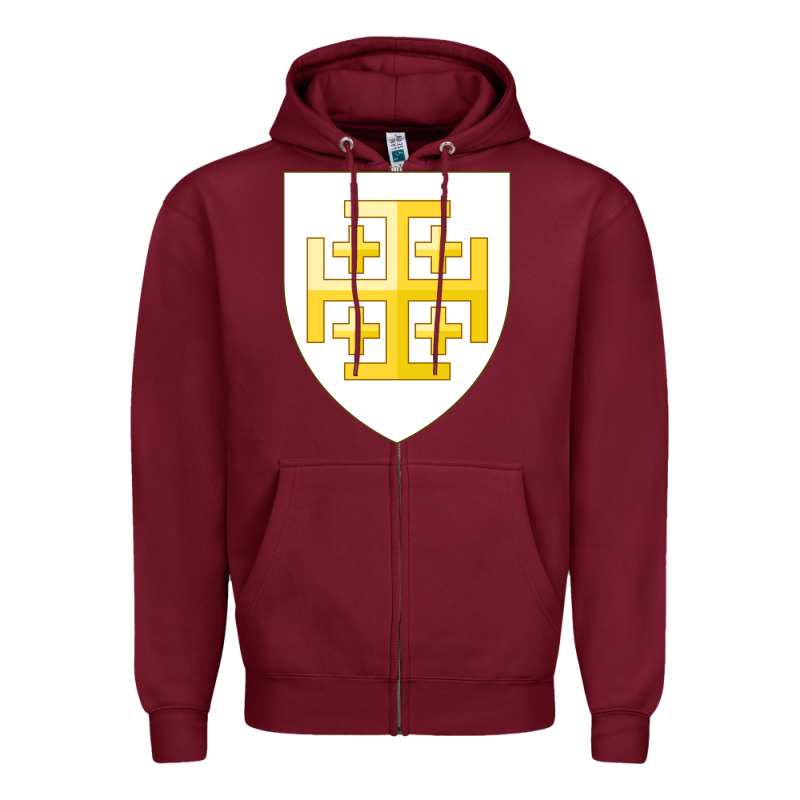 Arms Of The Kingdom Of Jerusalem Zipper Hoodie by linhVisuals | Teevron