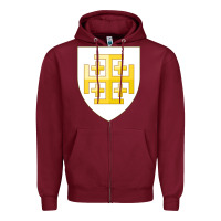 Burgundy arms of the kingdom of jerusalem Zipper Hoodie - linhVisuals