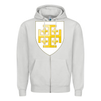 Dove Grey arms of the kingdom of jerusalem Zipper Hoodie - linhVisuals