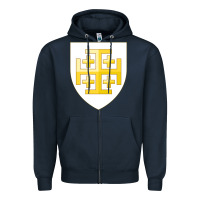 Navy arms of the kingdom of jerusalem Zipper Hoodie - linhVisuals