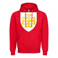 Red arms of the kingdom of jerusalem Zipper Hoodie - linhVisuals