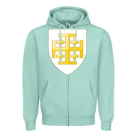 Seafoam arms of the kingdom of jerusalem Zipper Hoodie - linhVisuals