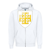 White arms of the kingdom of jerusalem Zipper Hoodie - linhVisuals