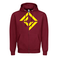 Burgundy corridor crew Zipper Hoodie - linhVisuals